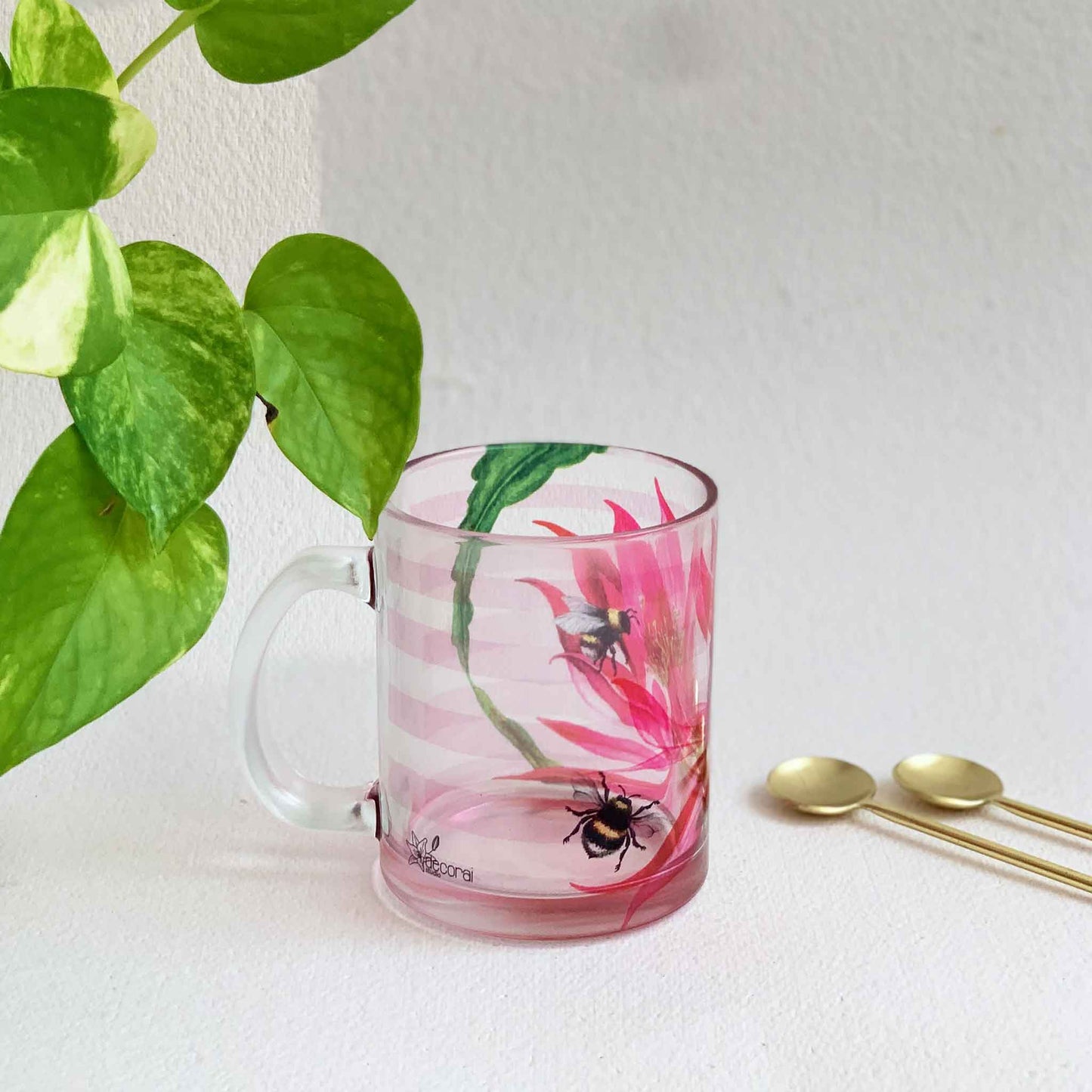 Studio Decorai The Elena Rose - Clear Glass Mug