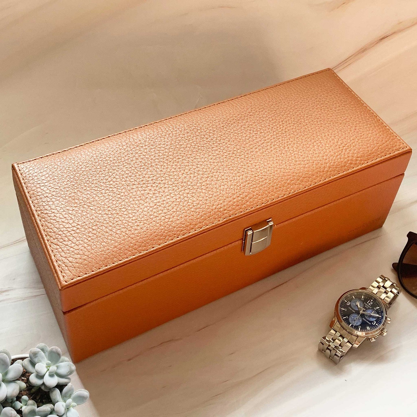 Studio Decorai Watch Box Smoky Quartz - Soaring High - Handcrafted Leather Watch Box