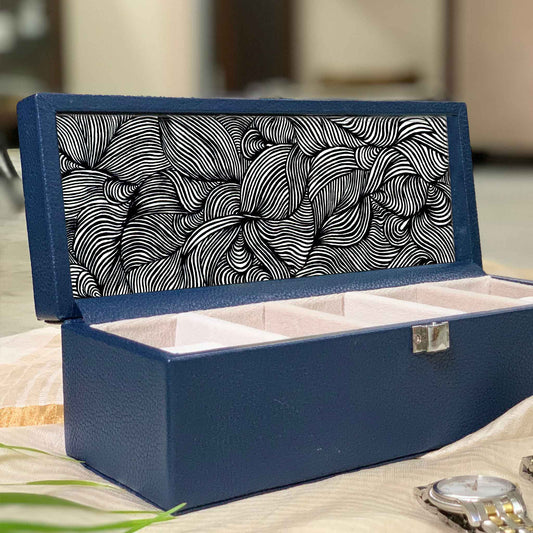 Studio Decorai Watch Box Sapphire - Story of Marius - Handcrafted Leather Watch Box
