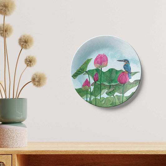 Studio Decorai 8 inch Plate Lotus Gazers - Birds of India - Wall Plate