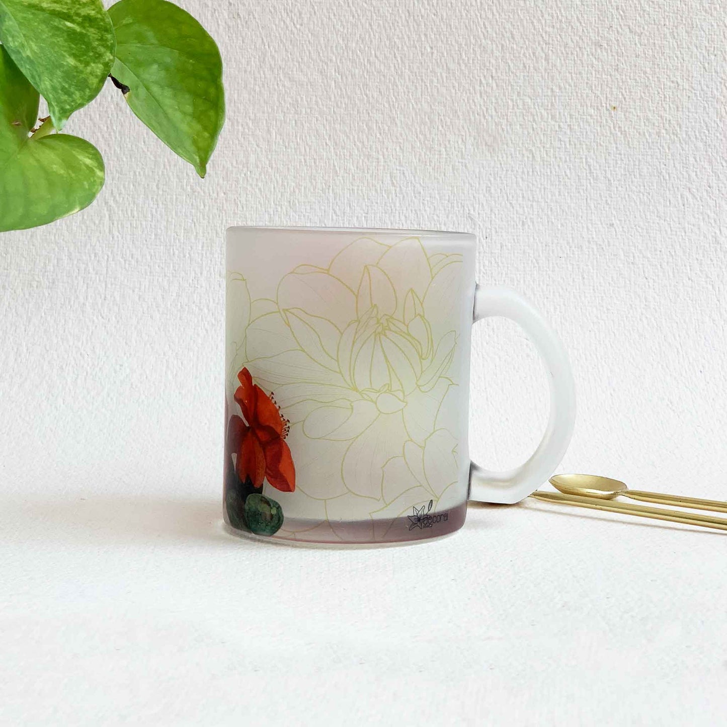 Studio Decorai Rosy Starlings - Frosted Glass Mug