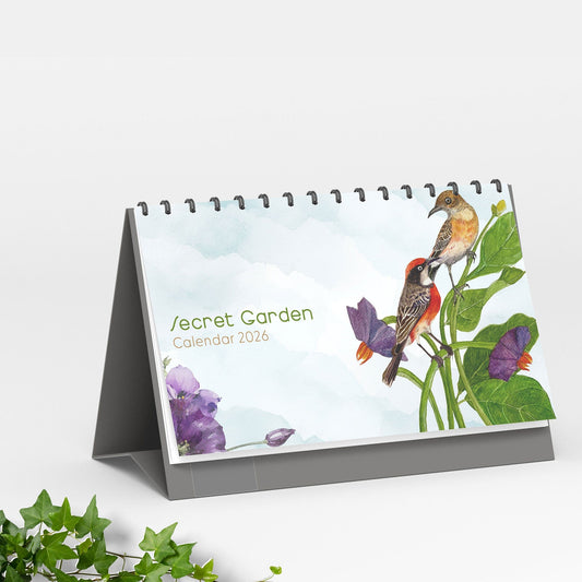 Studio Decorai Secret Garden - 2026 Desk Calendar - Nature-inspired art for everyday calm