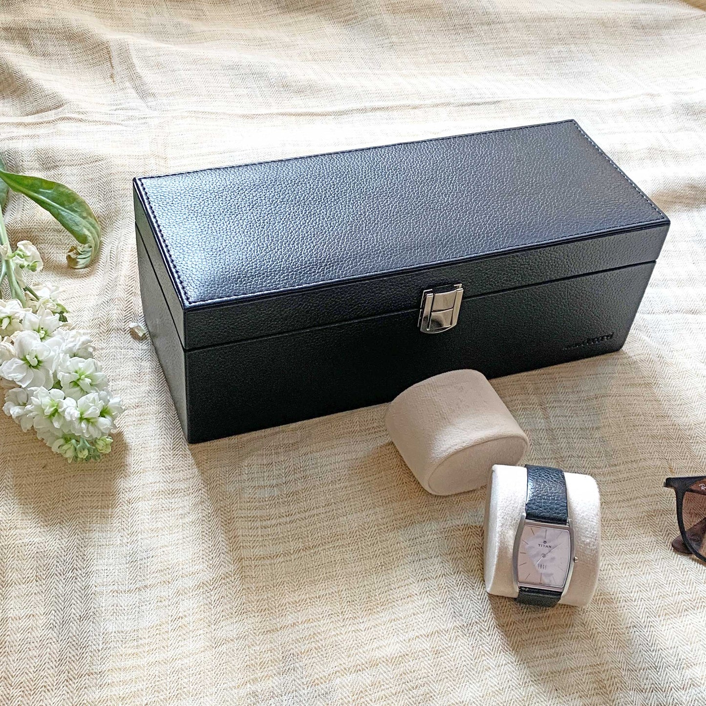 Studio Decorai Watch Box Black Beauty - Story of Marius - Handcrafted Leather Watch Box