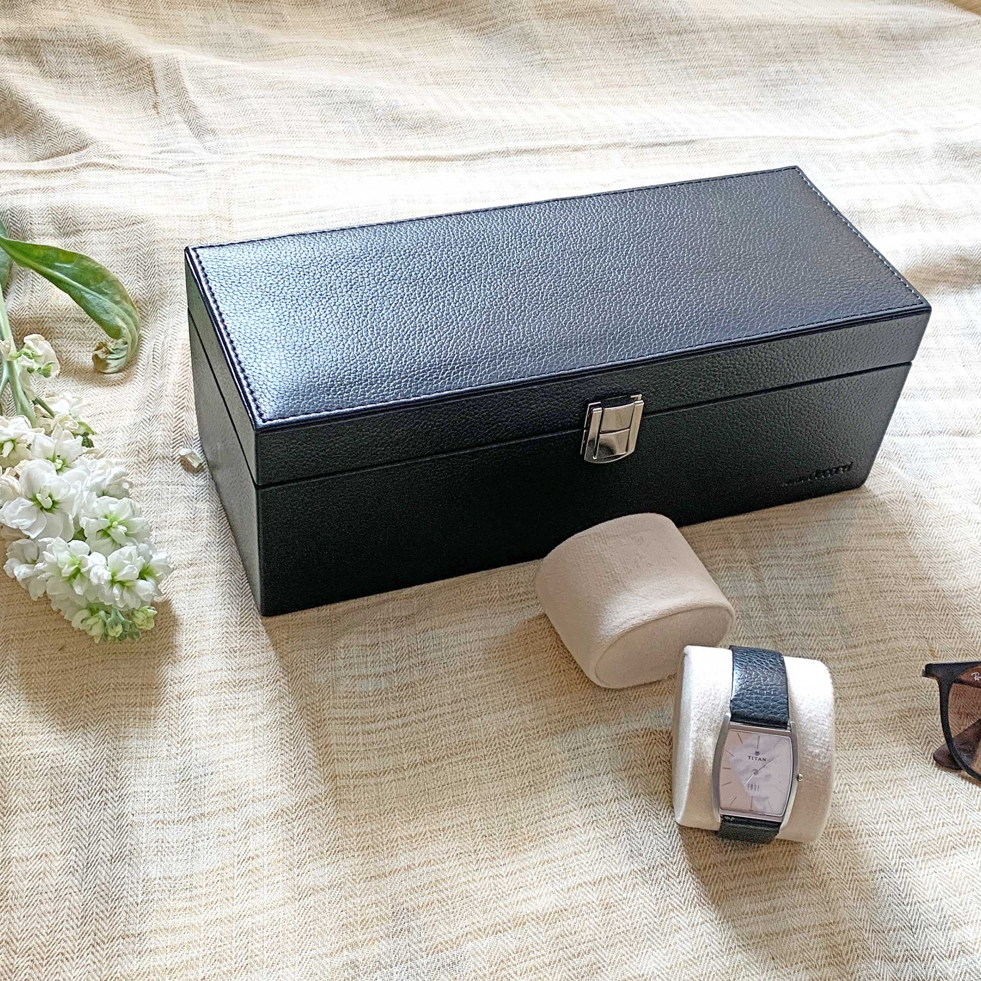 Studio Decorai Watch Box Black Beauty - Story of Marius - Handcrafted Leather Watch Box