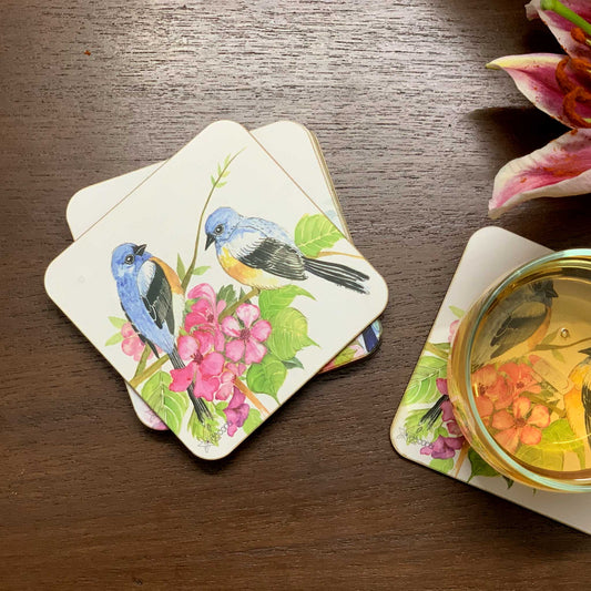 Studio Decorai Coasters Blue Birds in Conversation - Coasters (Set of 6)