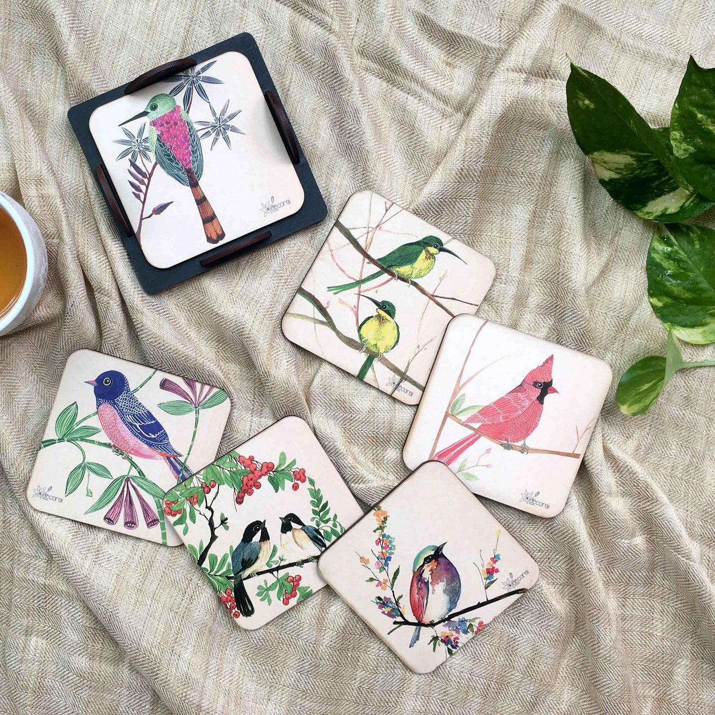 Studio Decorai Coasters Garden Birds - Coasters (Set of 6)