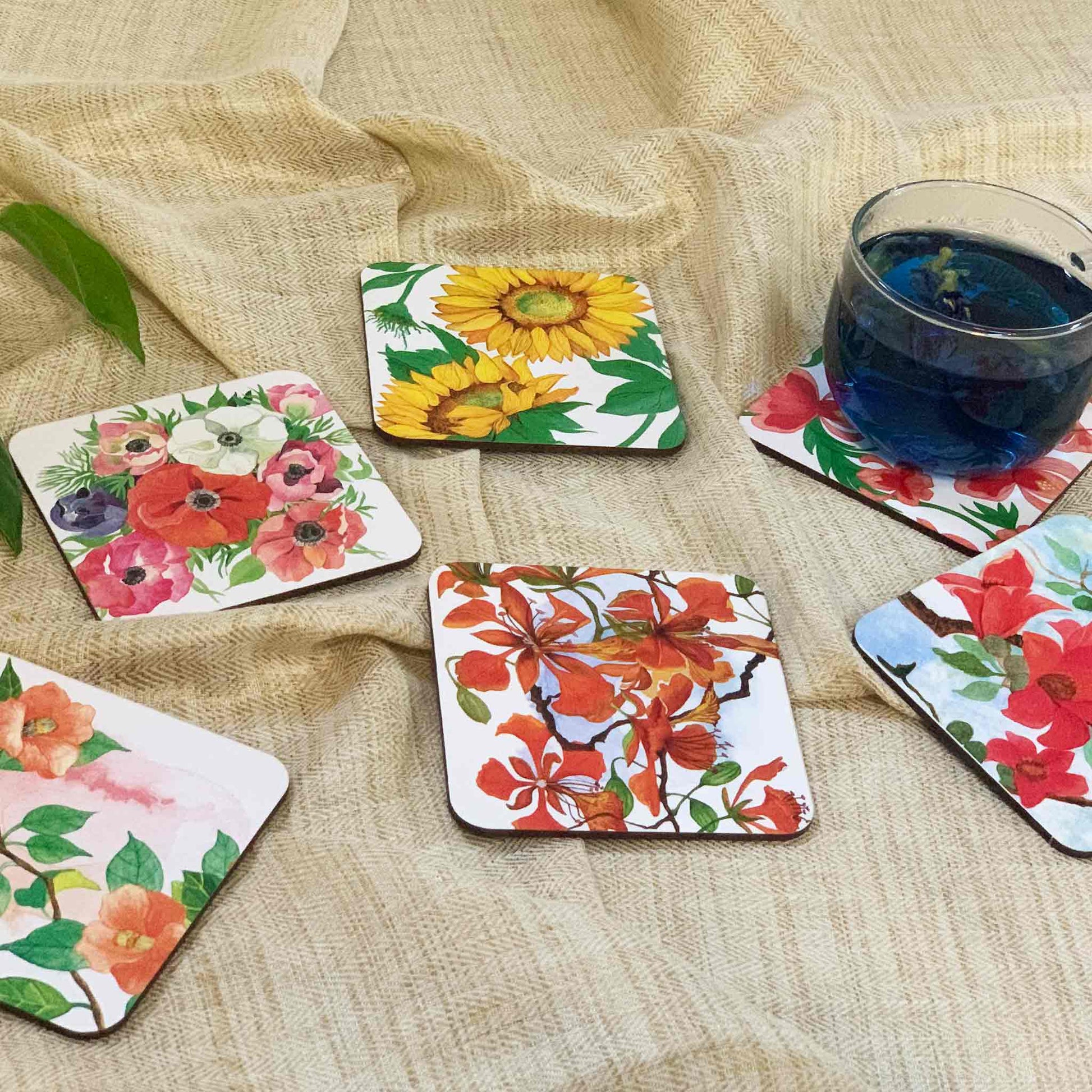 Studio Decorai Coasters Into the Sunshine - Floral Coasters (Set of 6)