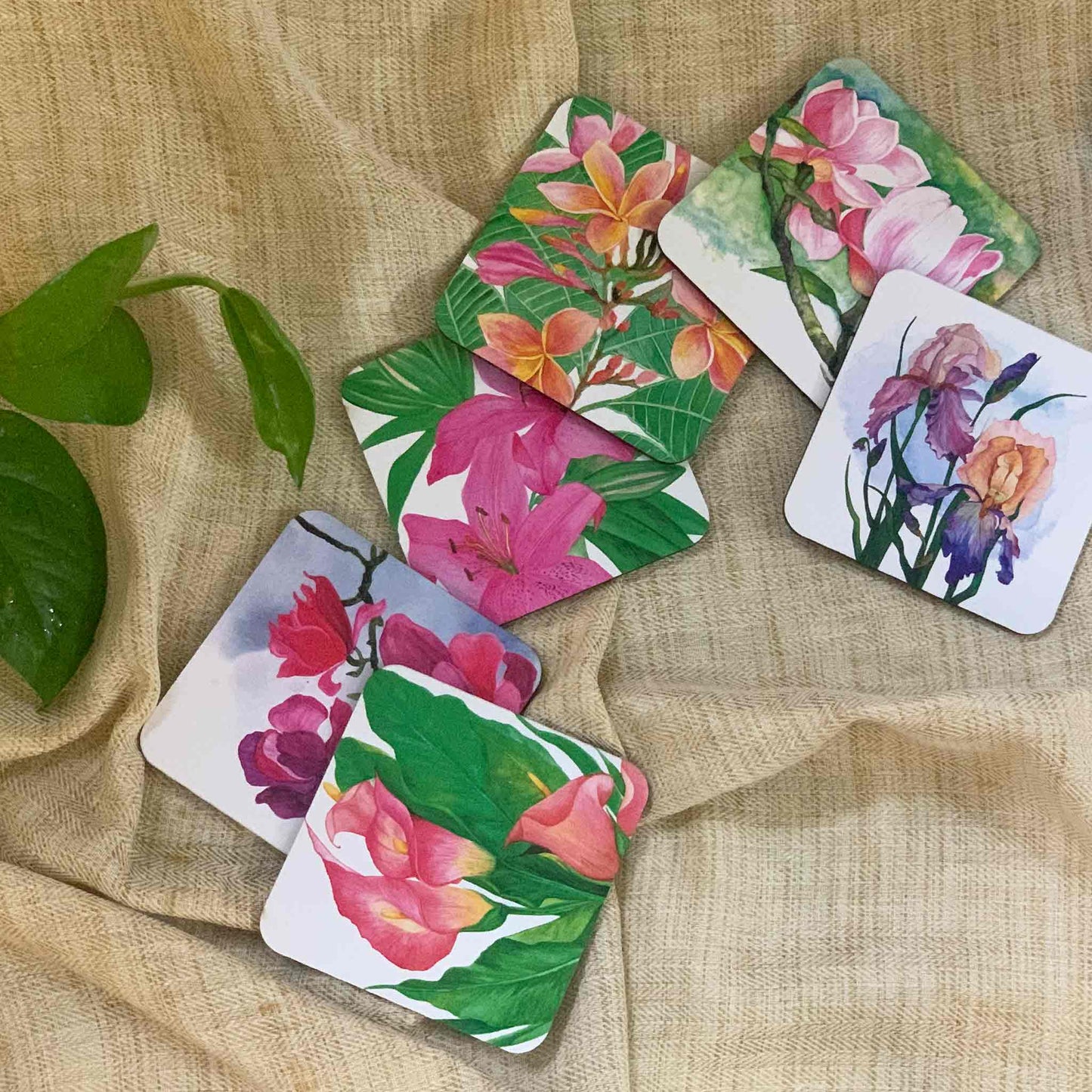 Studio Decorai Coasters It's all about Pink - Floral Coasters (Set of 6)