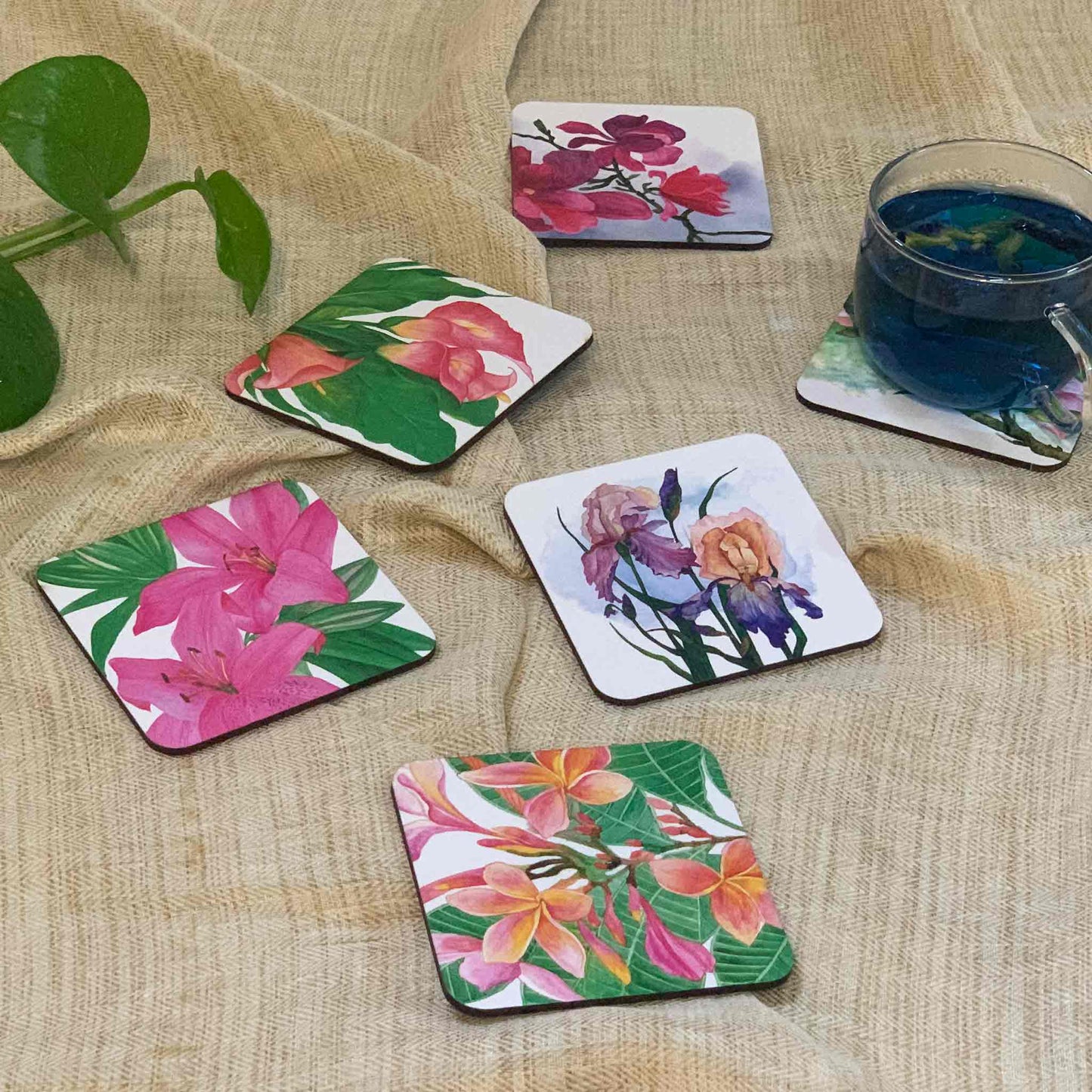 Studio Decorai Coasters It's all about Pink - Floral Coasters (Set of 6)