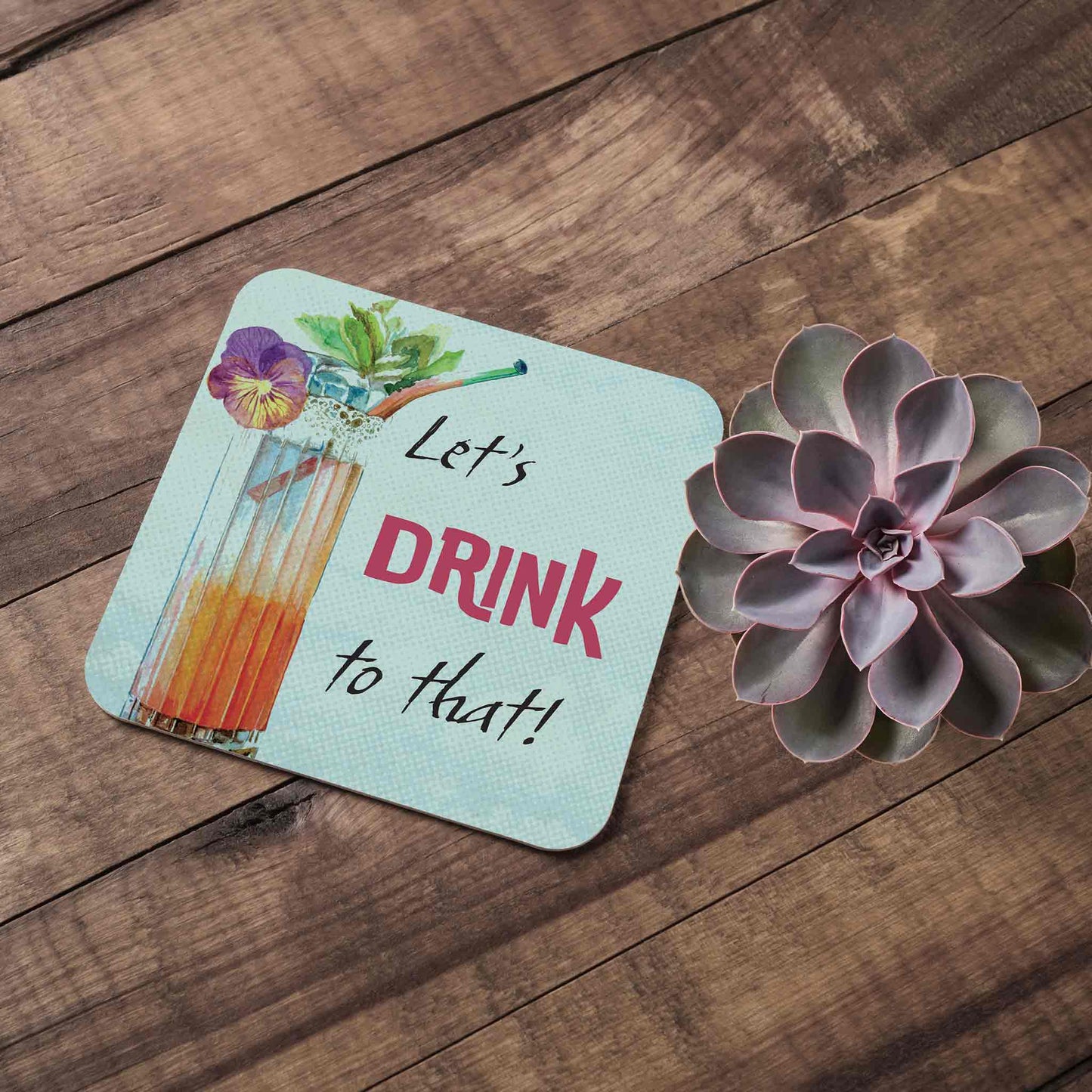 Studio Decorai Coasters Let's have fun - Drink Coasters (Set of 4)