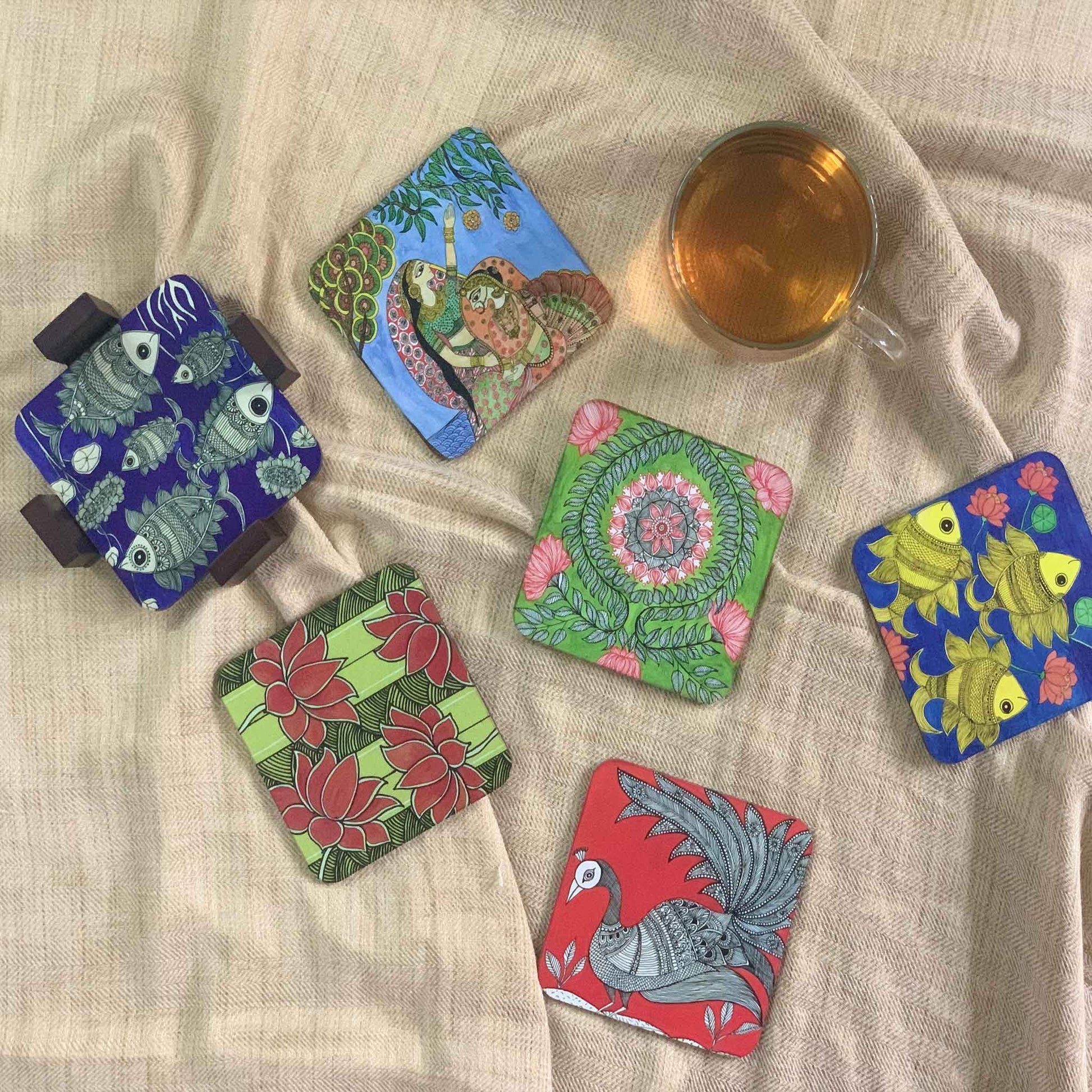Studio Decorai Coasters Madhuban - Coasters (Set of 6)