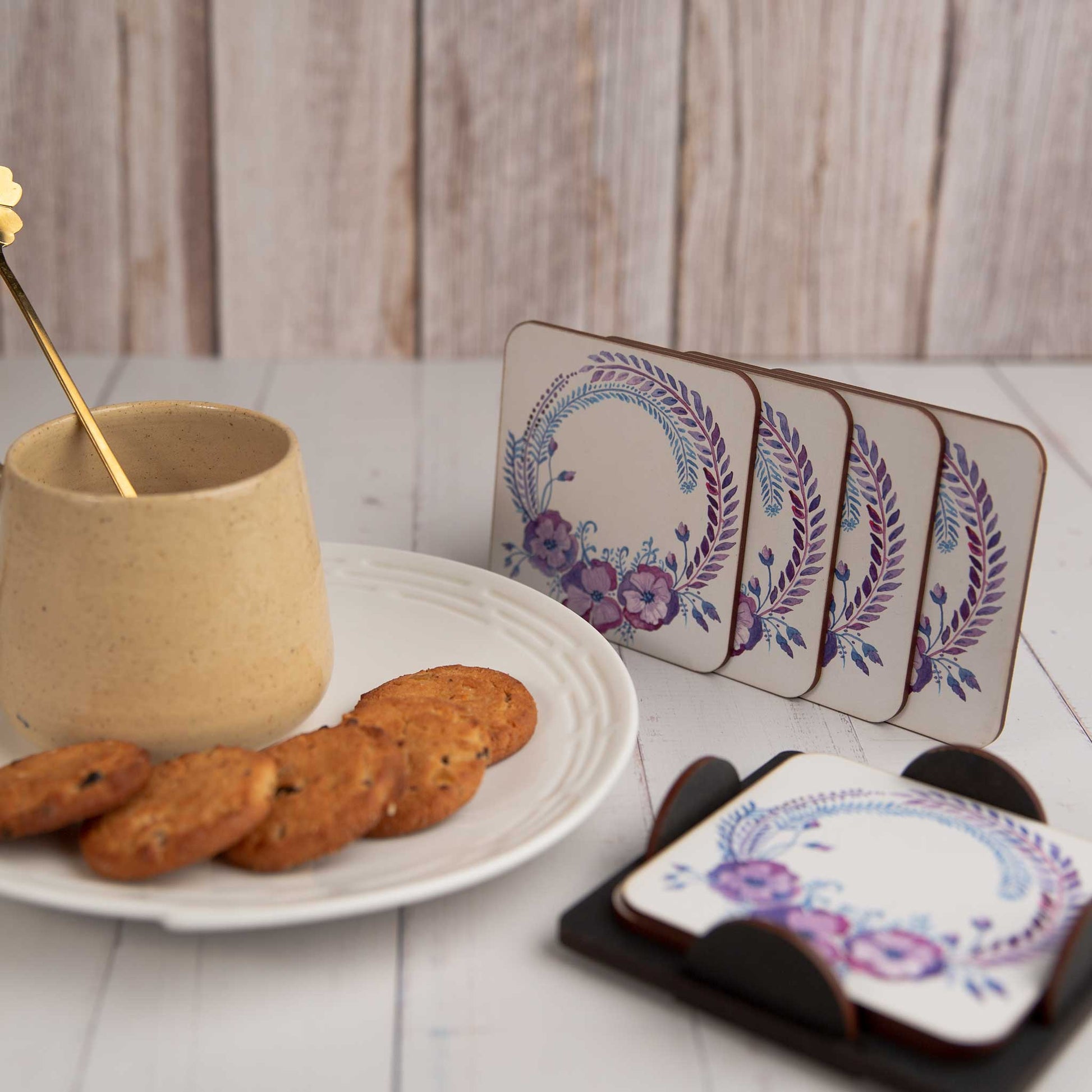 Floral Themed Coasters (set of 6)