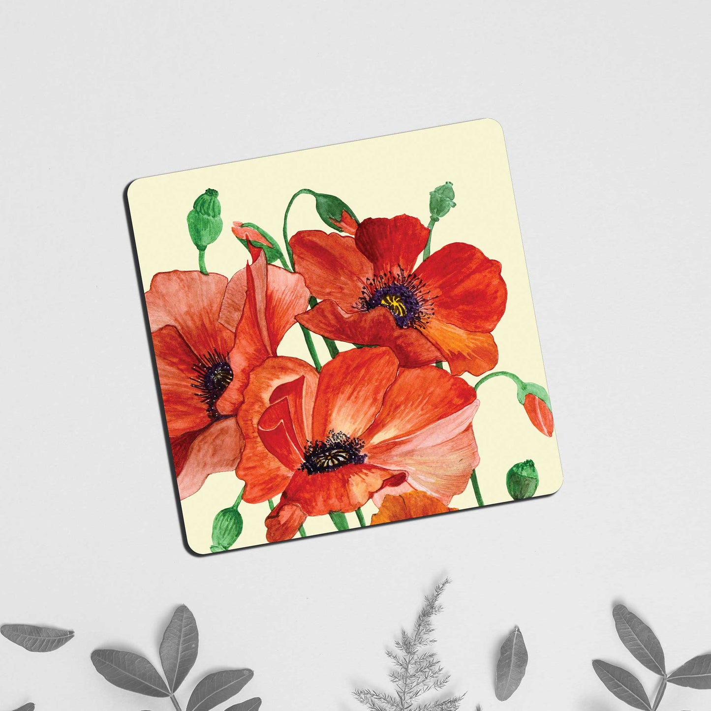 Studio Decorai Coasters Red Wonderland - Floral Themed Coasters (Set of 6)
