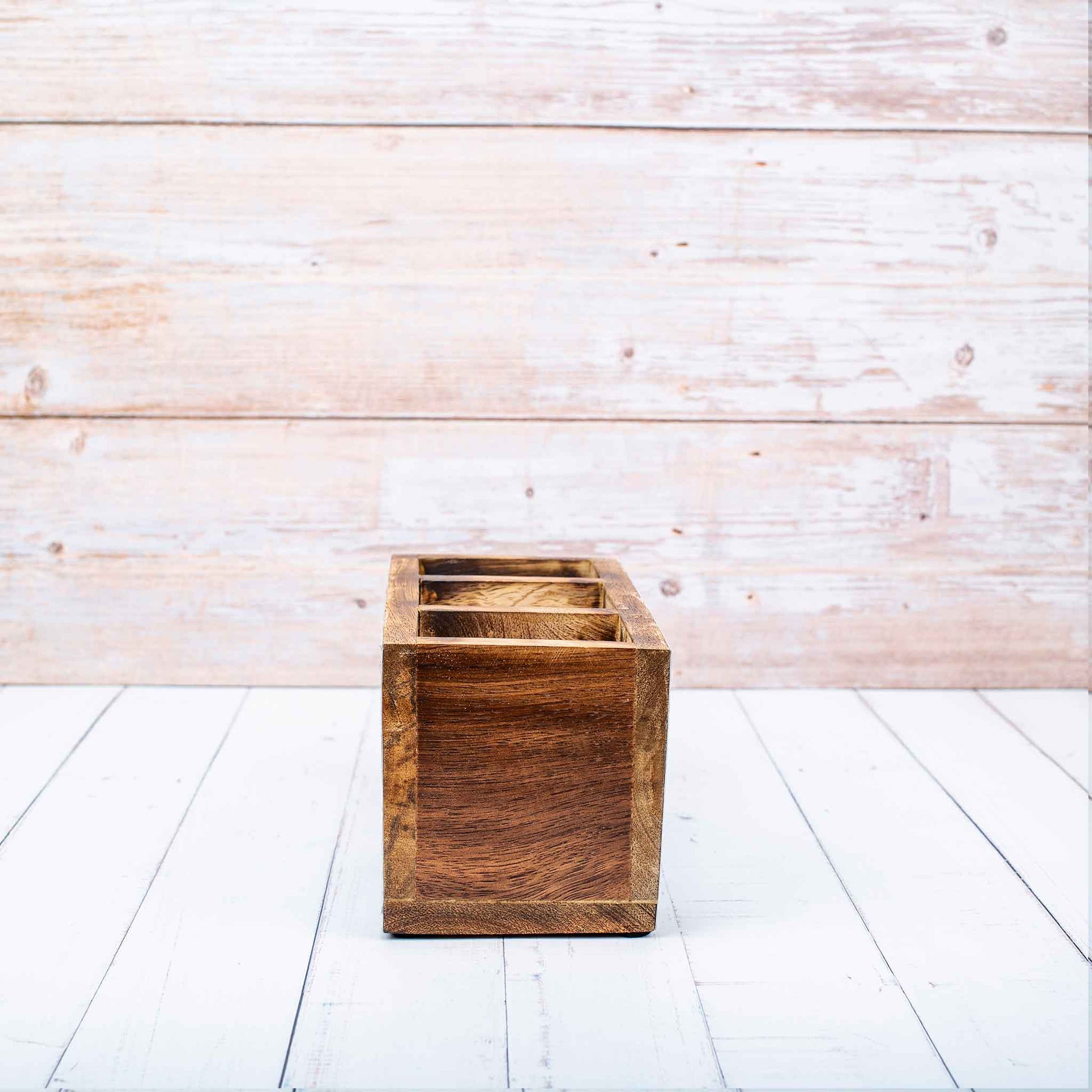 Studio Decorai Cutlery Holder Blue Daze - Botanical Themed Wood Cutlery Holder