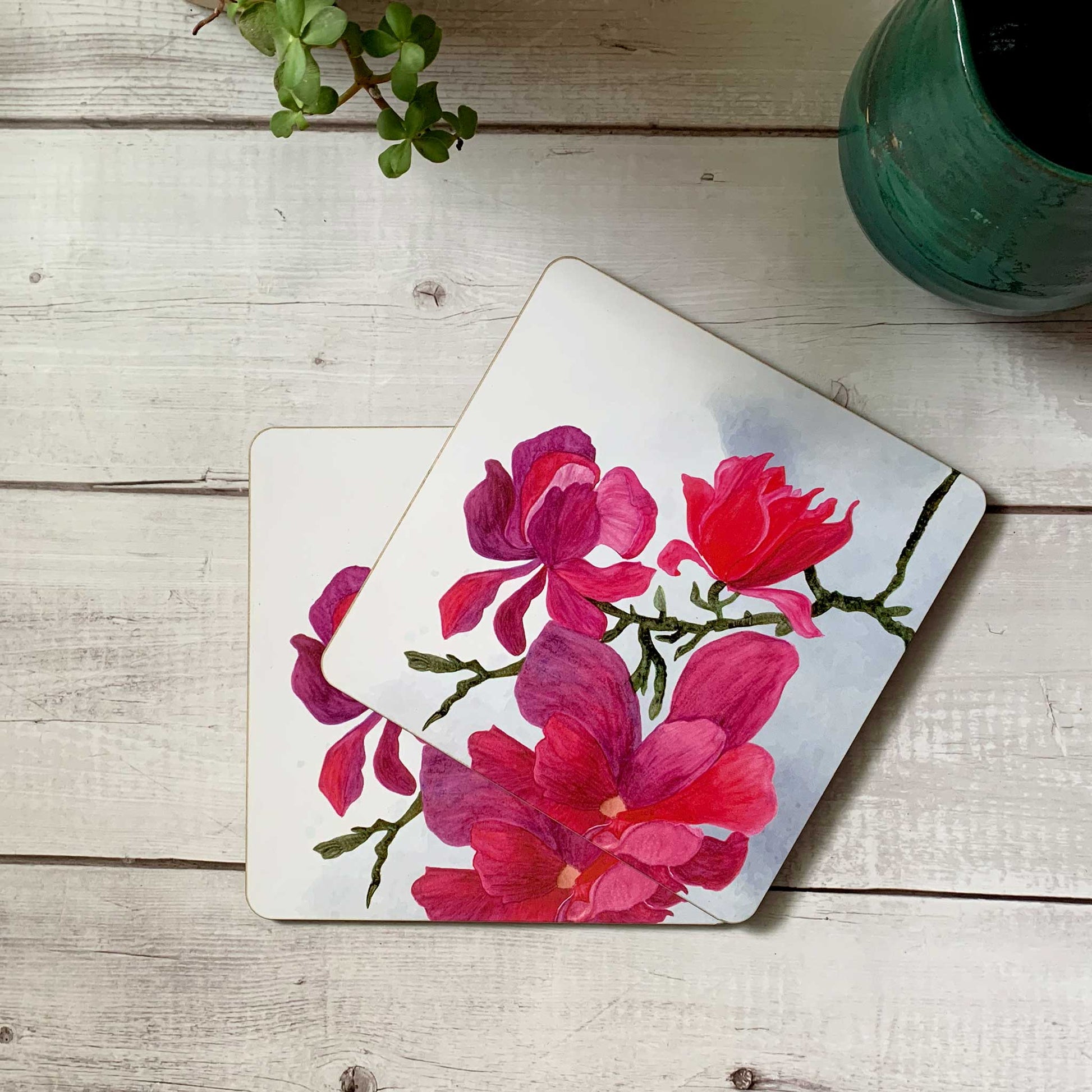 Studio Decorai Diwali Festive Specials - Steel Magnolias - Teak wood Tray Combo