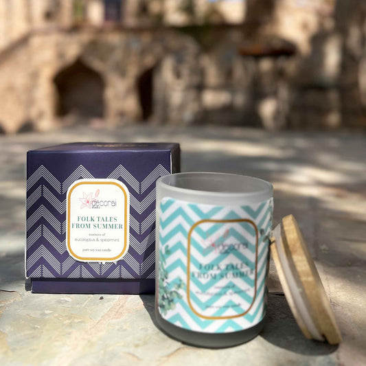Studio Decorai Folk Tales of Summer - Handmade Soy Wax Candle - Eucalyptus & Mint