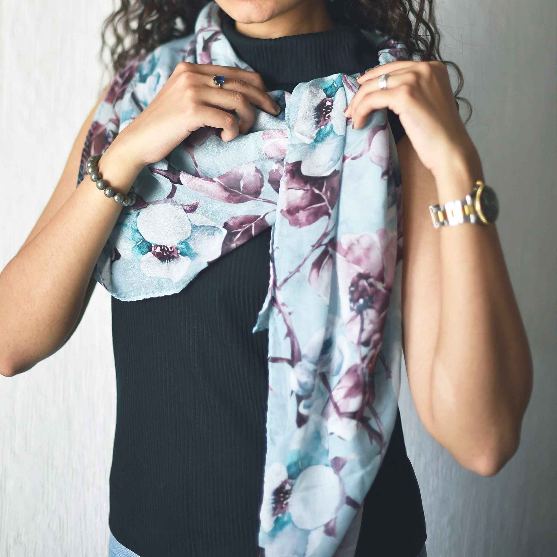 Studio Decorai Scarf Sunshine Blue - Silk Scarf - Multi-coloured