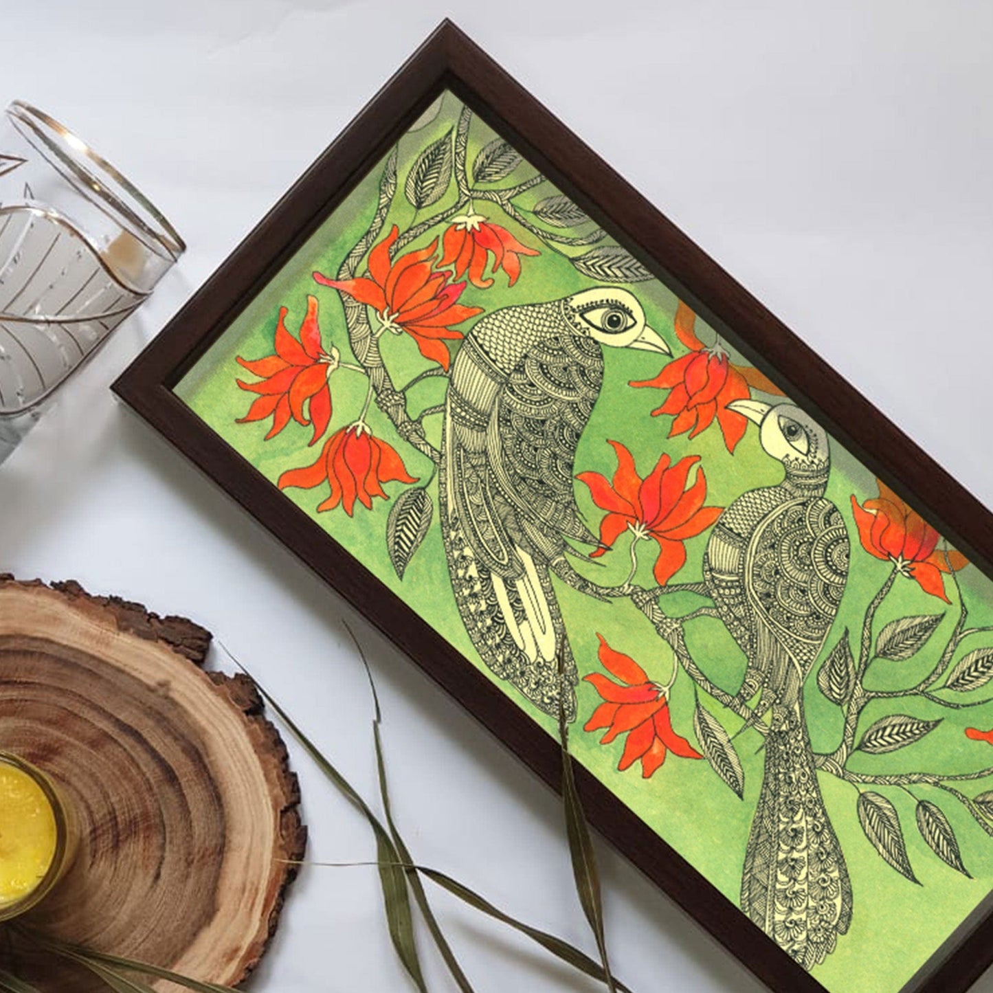 Studio Decorai Trays Flame of the Forest - Rectangular Wooden Tray