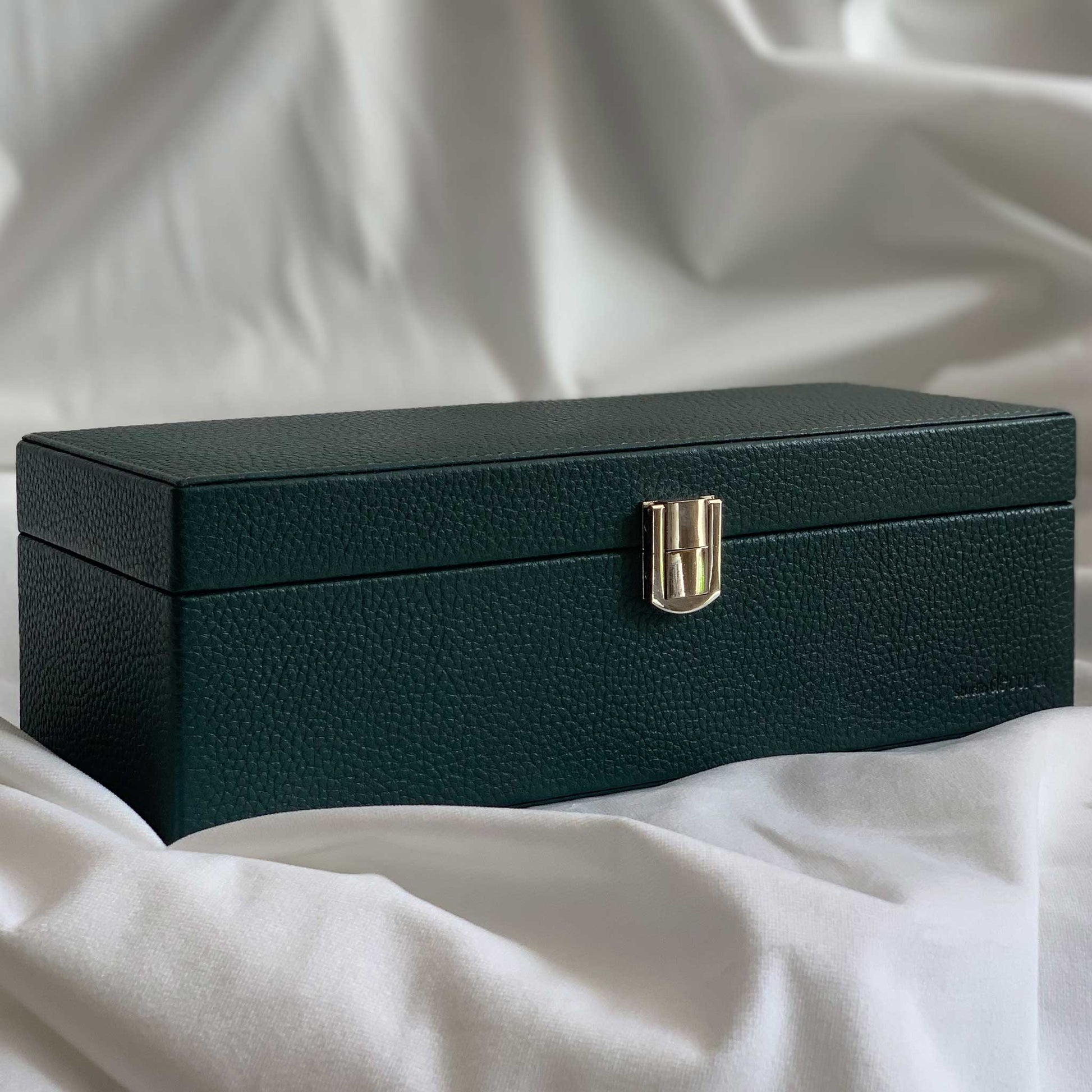 Studio Decorai Watch Box Magnolia Blossoms - Jade - Handcrafted Leather Watch Box