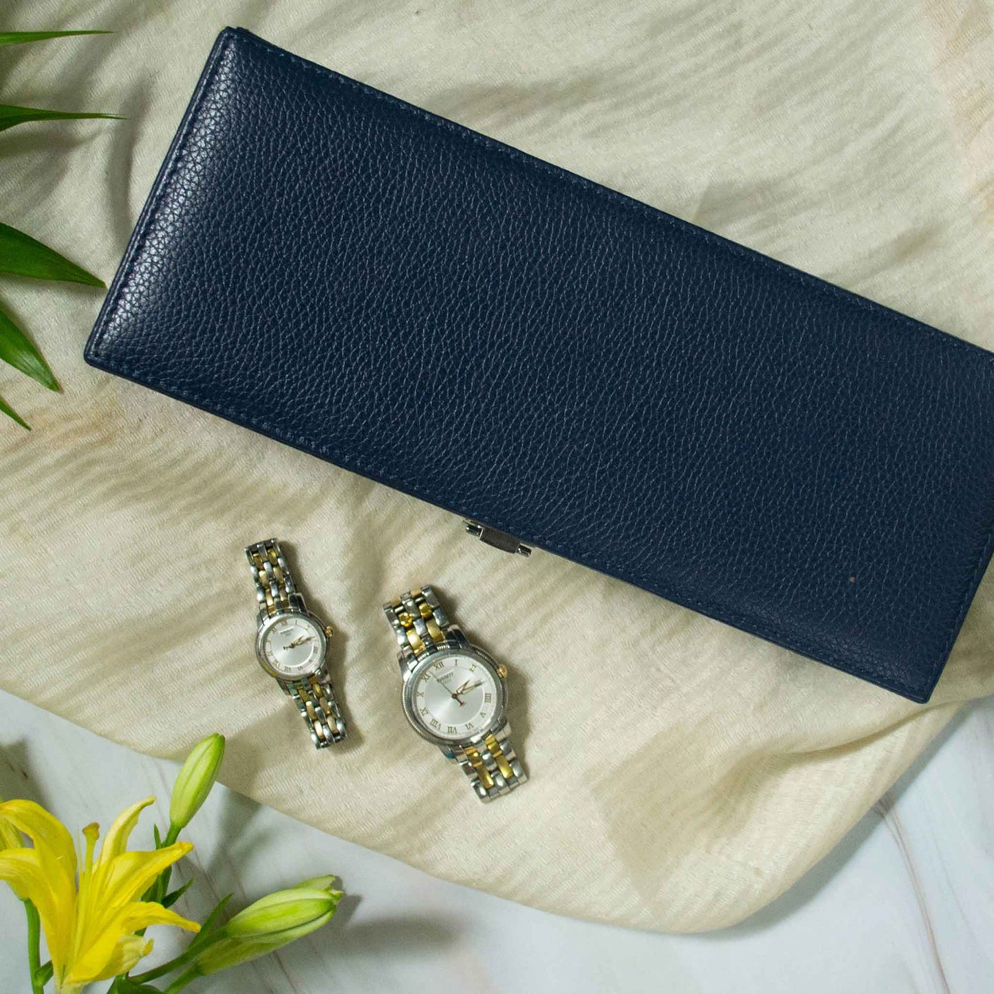 Studio Decorai Watch Box Sapphire - Story of Marius - Handcrafted Leather Watch Box